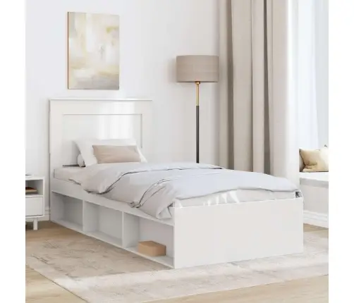 Gultas Rāmis Balts 90 X 200 Cm Ciets Priedes Koks Vidaxl