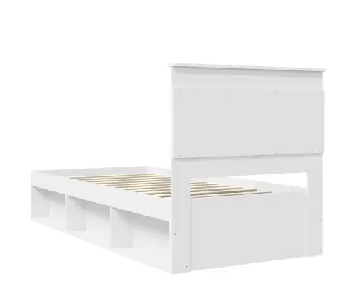 Gultas Rāmis Balts 90 X 200 Cm Ciets Priedes Koks Vidaxl