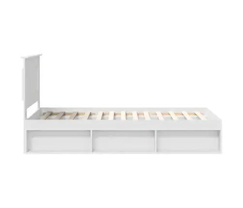 Gultas Rāmis Balts 90 X 200 Cm Ciets Priedes Koks Vidaxl