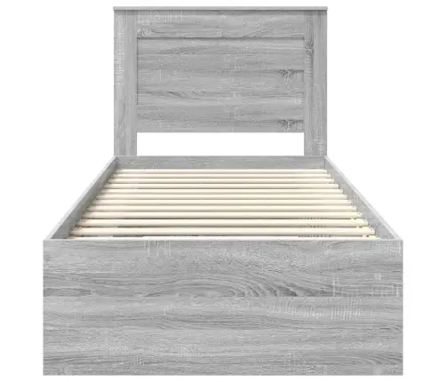 Voodi Raam Peaga Sahtliga Hall Sonoma 90 X 200 Cm Tahke Mänd