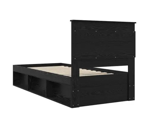 Gultas Rāmis Melna 75 X 190 Cm Ciets Priedes Koks Vidaxl