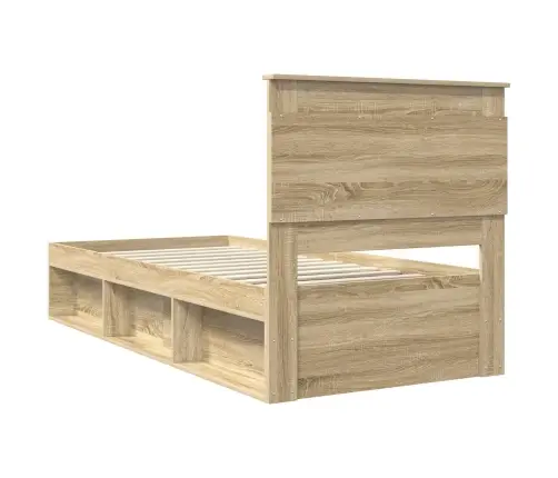 Gultas Rāmis Sonoma Ozols 75 X 190 Cm Ciets Priedes Koks Vidaxl