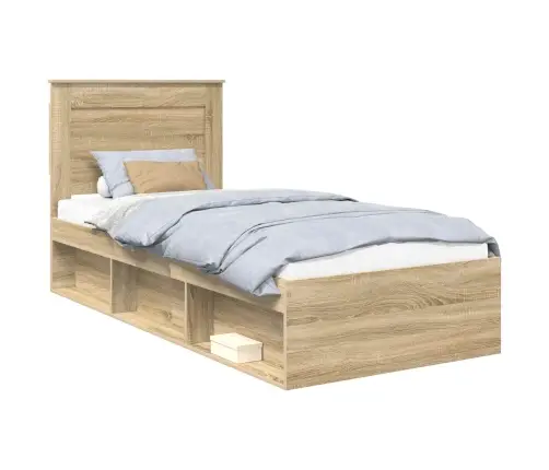 Gultas Rāmis Sonoma Ozols 75 X 190 Cm Ciets Priedes Koks Vidaxl