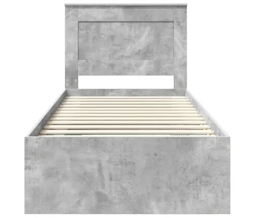 Lovos Rėmas Betono Pilka 75 X 190 Cm Kietos Pušies Mediena