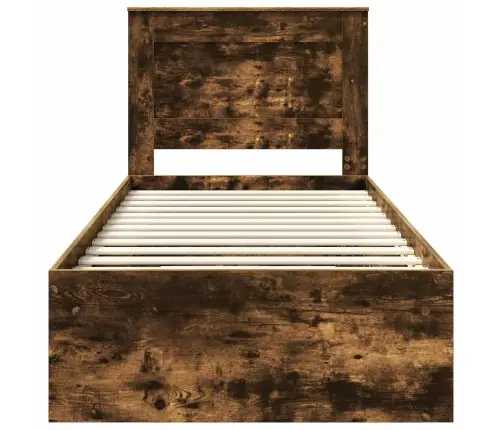 Voodi Raam Peaga Suitsetatud Tamm 75 X 190 Cm Tahke Mänd