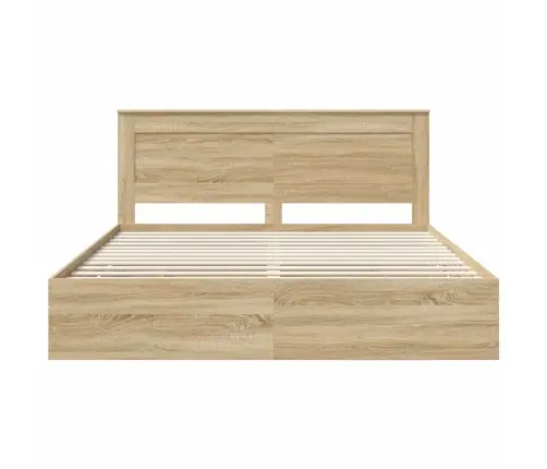 Gultas Rāmis Sonoma Ozols 200 X 200 Cm Inženieru Koks Vidaxl