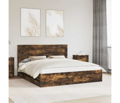 Lovos Rėmas Rūkyta Ąžuolas 200 X 200 Cm Inžinerinė Mediena