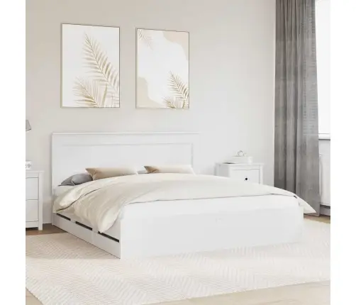 Gultas Rāmis Ar Atvilktni Balts 180 X 200 Cm Inženieru Koks Vidaxl