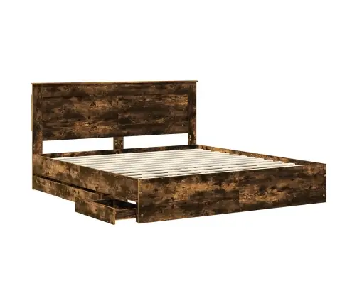 Voodi Raam Sahtliga Suitsetatud Tamm 180 X 200 Cm Inseneripuit