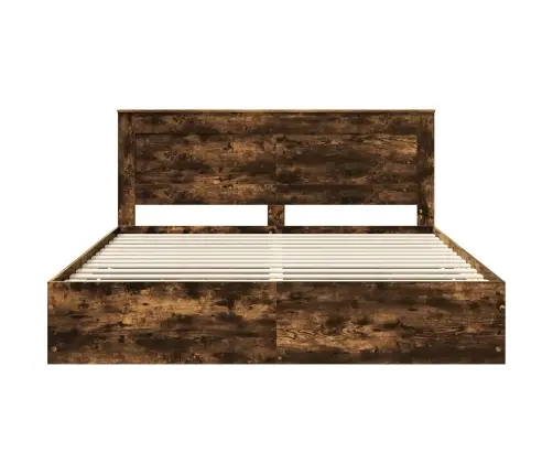 Voodi Raam Sahtliga Suitsetatud Tamm 180 X 200 Cm Inseneripuit