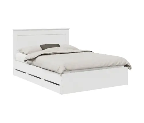 Voodi Raam Sahtliga Peaga Valge 160 X 200 Cm Inseneripuit