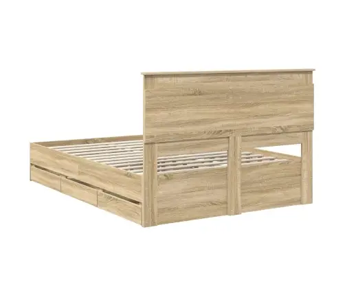 Gultas Rāmis Sonoma Ozols 160 X 200 Cm Inženieru Koks Vidaxl