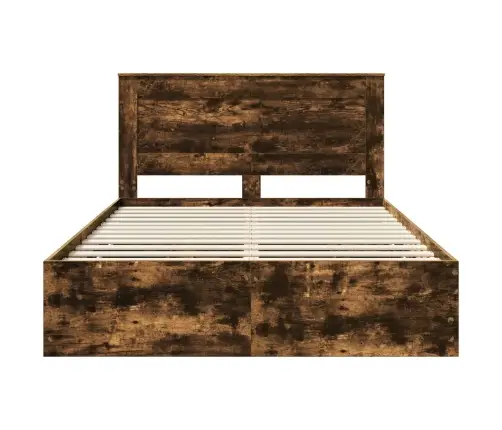 Voodi Raam Sahtliga Suitsetatud Tamm 160 X 200 Cm Inseneripuit