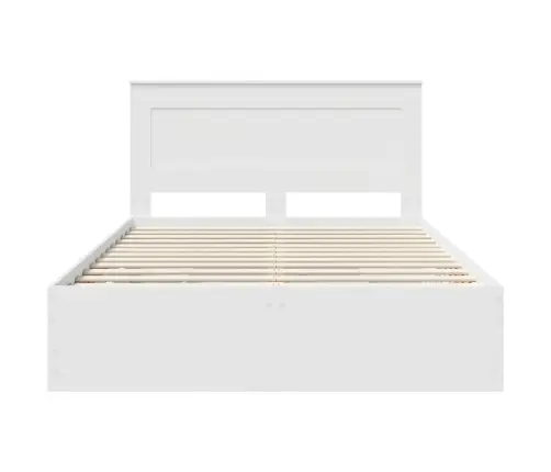 Gultas Rāmis Ar Atvilktni Balts 150 X 200 Cm Inženieru Koks Vidaxl