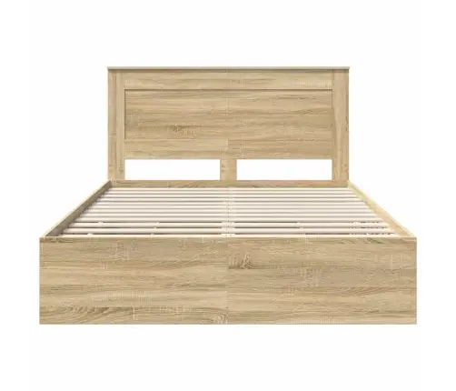 Gultas Rāmis Sonoma Ozols 150 X 200 Cm Inženieru Koks Vidaxl