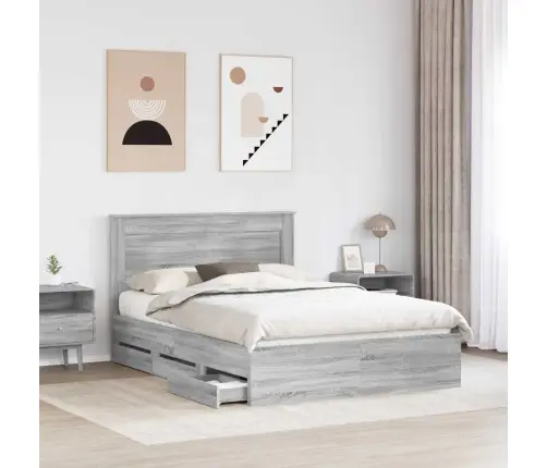 Lovos Rėmas Pilkas Sonoma 150 X 200 Cm Inžinerinė Mediena
