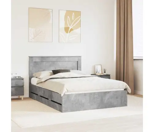 Lovos Rėmas Betono Pilka 140 X 200 Cm Inžinerinė Mediena