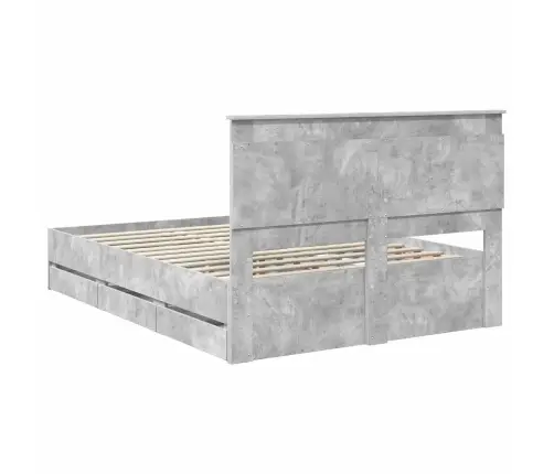 Lovos Rėmas Betono Pilka 140 X 200 Cm Inžinerinė Mediena