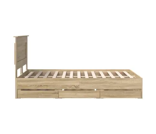 Gultas Rāmis Sonoma Ozols 120 X 190 Cm Inženieru Koks Vidaxl