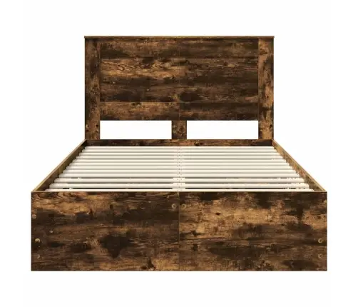 Gultas Rāmis Dūmaka Ozols 120 X 190 Cm Inženieru Koks Vidaxl