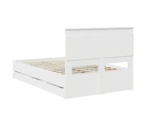 Gultas Rāmis Ar Atvilktni Balts 120 X 200 Cm Inženieru Koks Vidaxl