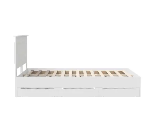 Gultas Rāmis Ar Atvilktni Balts 120 X 200 Cm Inženieru Koks Vidaxl