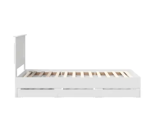 Voodi Raam Sahtliga Peaga Valge 100 X 200 Cm Inseneripuit