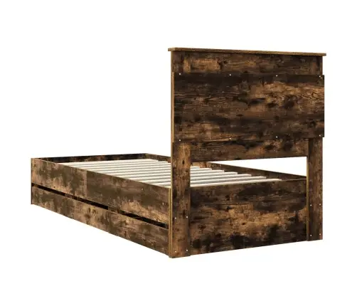 Voodi Raam Sahtliga Suitsetatud Tamm 100 X 200 Cm Inseneripuit