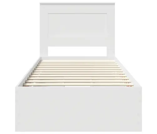 Voodi Raam Sahtliga Peaga Valge 90 X 200 Cm Inseneripuit