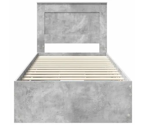Gultas Rāmis Betona Pelēks 75 X 190 Cm Inženieru Koks Vidaxl