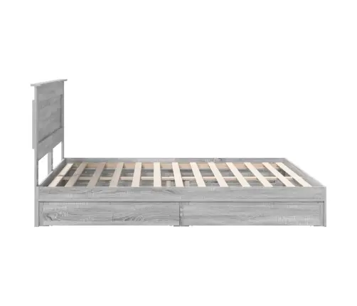 Gultas Rāmis Pelēks Sonoma 200 X 200 Cm Inženierijas Koks Vidaxl