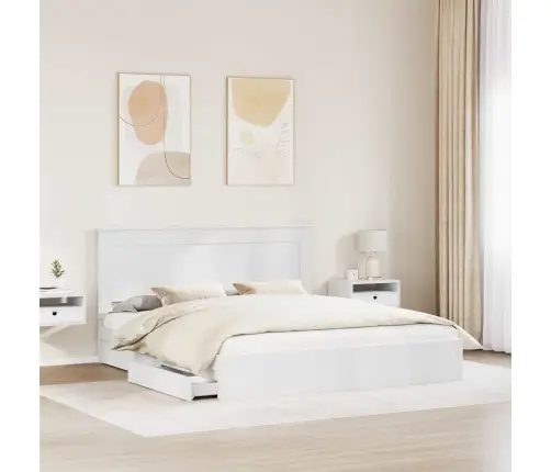 Glabāšanas Gulta Balts 180 X 200 Cm Inženierijas Koks Vidaxl