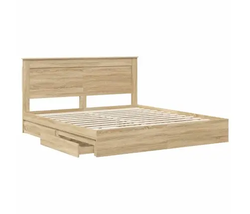 Laos Voodi Peaga Sahtliga Sonoma Tamm 180 X 200 Cm Tehispuit