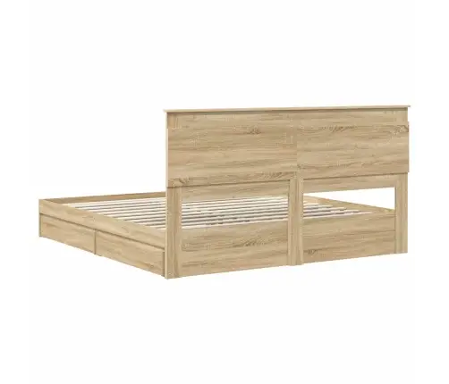 Laos Voodi Peaga Sahtliga Sonoma Tamm 180 X 200 Cm Tehispuit