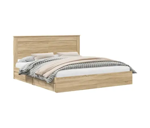 Laos Voodi Peaga Sahtliga Sonoma Tamm 180 X 200 Cm Tehispuit