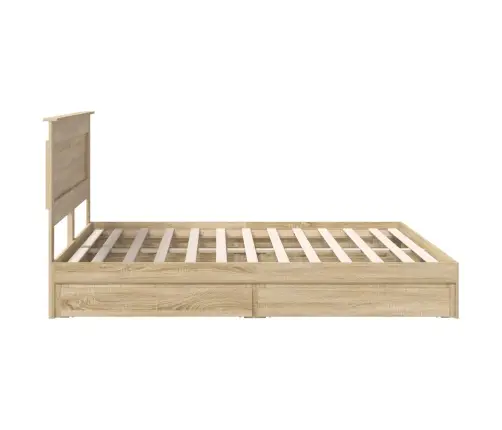 Laos Voodi Peaga Sahtliga Sonoma Tamm 180 X 200 Cm Tehispuit