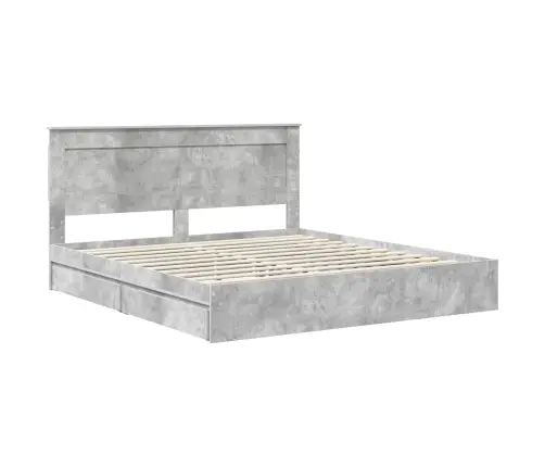 Saugos Lova Betono Pilka 180 X 200 Cm Apdirbta Mediena
