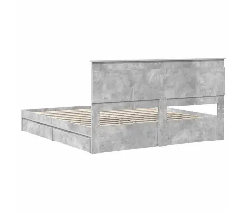 Saugos Lova Betono Pilka 180 X 200 Cm Apdirbta Mediena