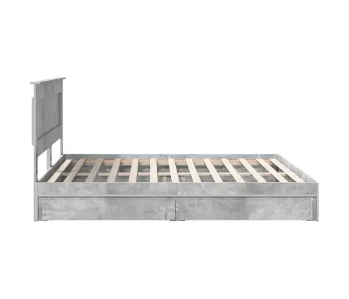 Saugos Lova Betono Pilka 180 X 200 Cm Apdirbta Mediena
