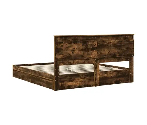 Glabāšanas Gulta Dūmaka Ozols 180 X 200 Cm Inženierijas Koks Vidaxl