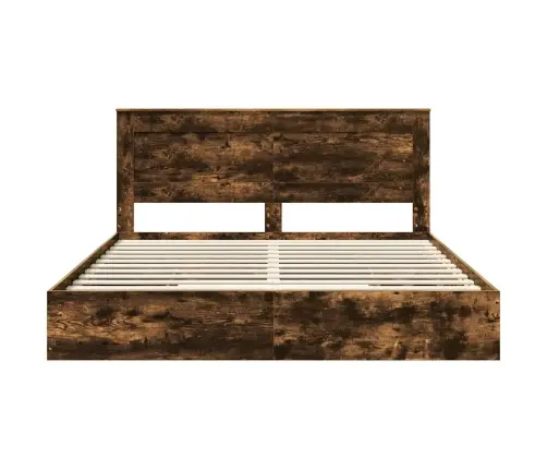 Glabāšanas Gulta Dūmaka Ozols 180 X 200 Cm Inženierijas Koks Vidaxl