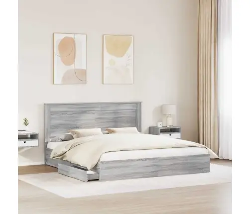 Laos Voodi Peaga Sahtliga Hall Sonoma 180 X 200 Cm Tehispuit