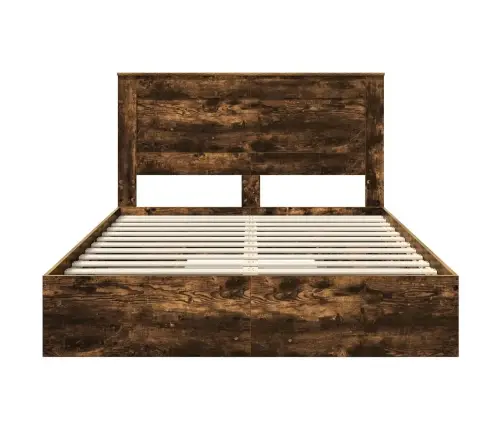 Glabāšanas Gulta Dūmaka Ozols 160 X 200 Cm Inženierijas Koks Vidaxl