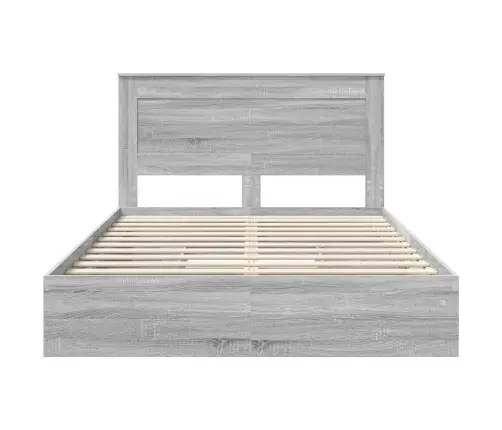 Gultas Rāmis Pelēks Sonoma 160 X 200 Cm Inženierijas Koks Vidaxl