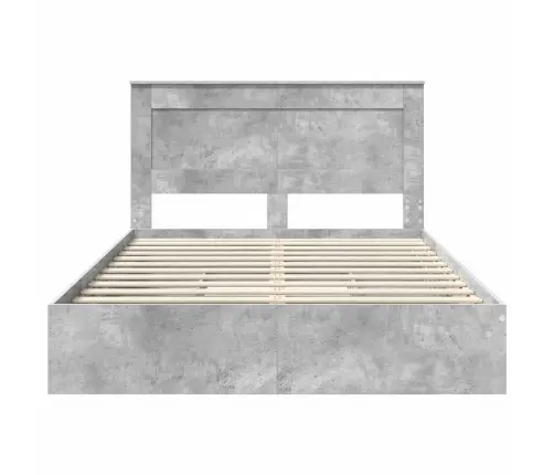 Gultas Rāmis Betona Pelēks 150 X 200 Cm Inženierijas Koks Vidaxl