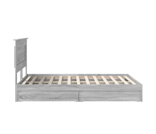 Saugos Lova Pilkas Sonoma 150 X 200 Cm Apdirbta Mediena