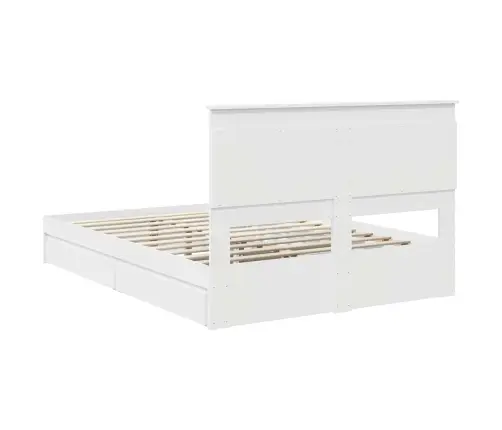 Glabāšanas Gulta Balts 140 X 190 Cm Inženierijas Koks Vidaxl