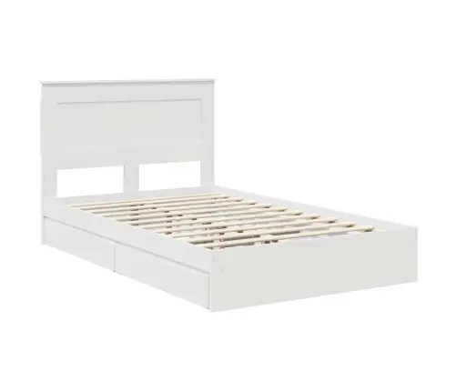 Saugos Lova Su Galvūgalio Balta 135 X 190 Cm Apdirbta Mediena