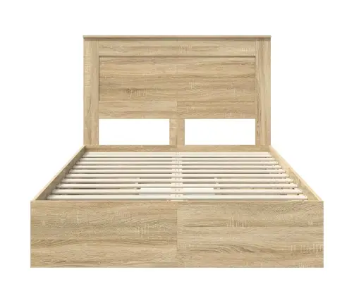 Glabāšanas Gulta Sonoma Ozols 135 X 190 Cm Inženierijas Koks Vidaxl