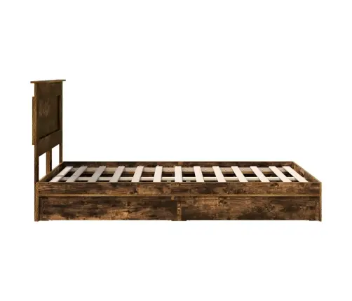 Saugos Lova Rūkyta Ąžuolas 135 X 190 Cm Apdirbta Mediena